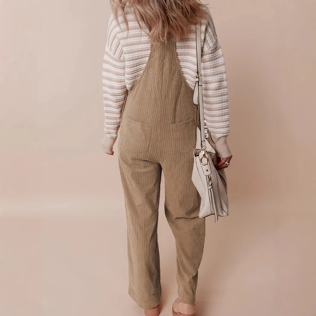 New Fashion Versatile Corduroy Jumpsuit Women