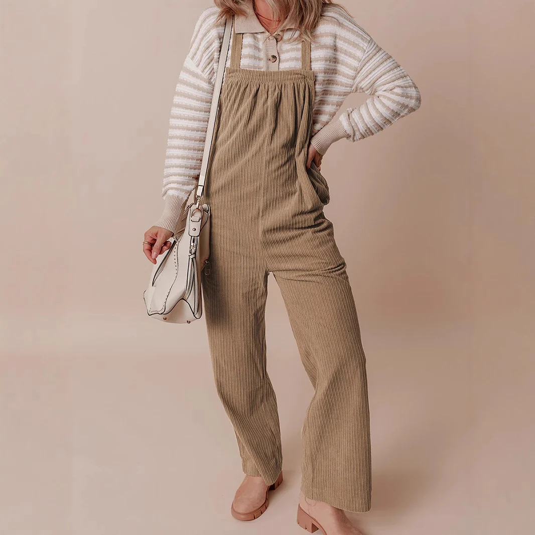 New Fashion Versatile Corduroy Jumpsuit Women