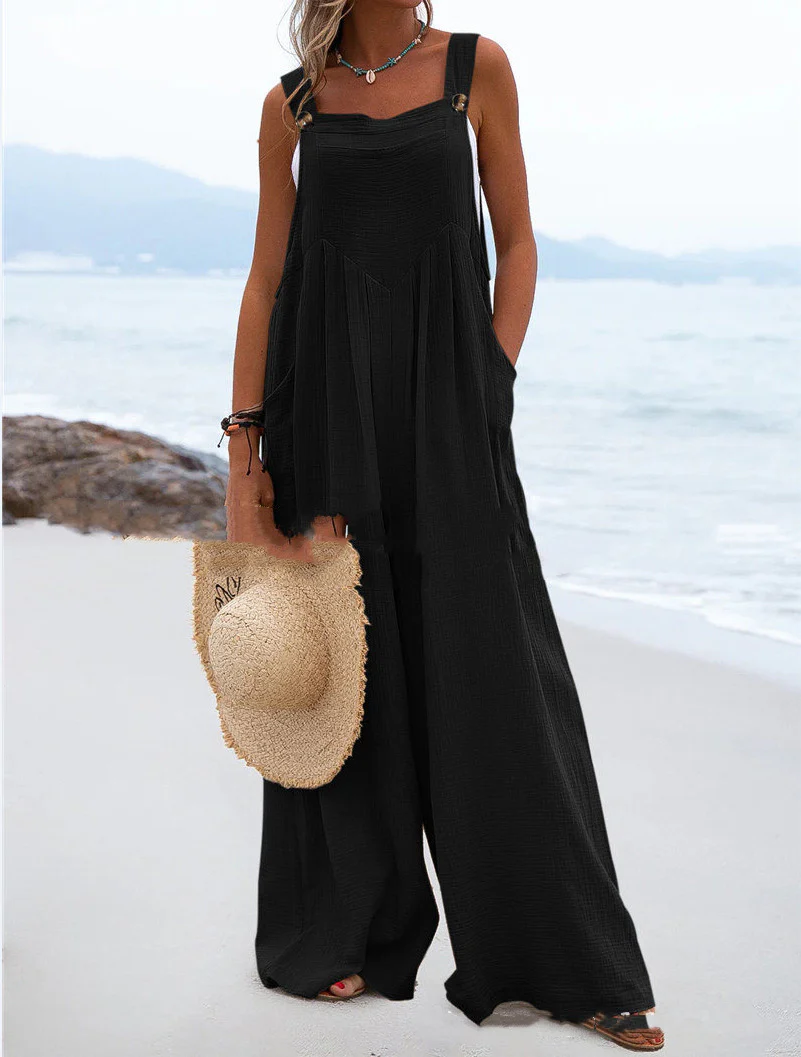 New Sleeveless Wide-Leg Button For Women