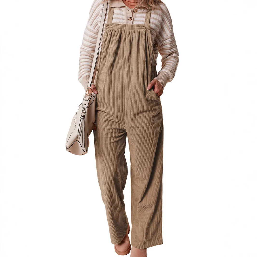 New Fashion Versatile Corduroy Jumpsuit Women
