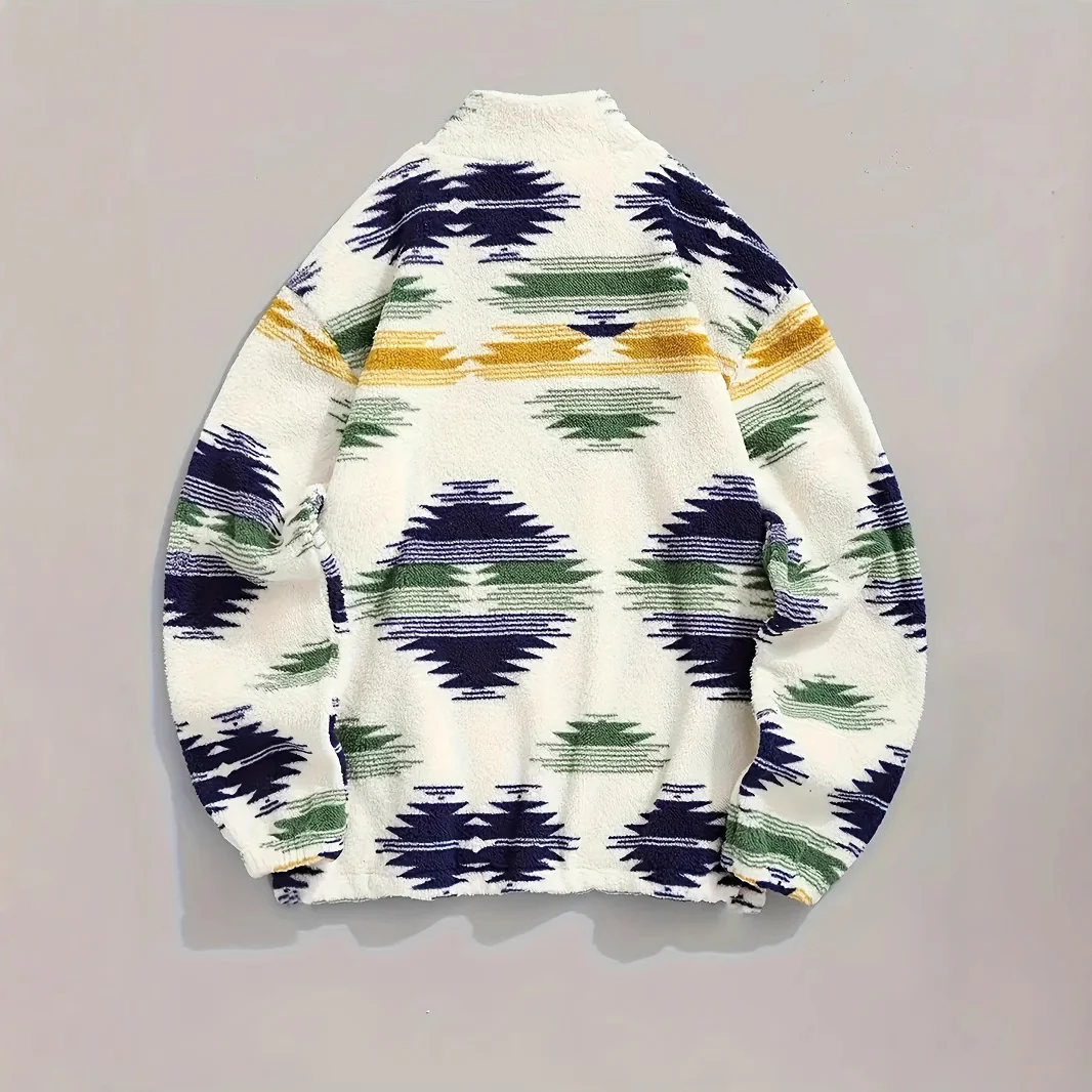 Zipper Plush Sweatshirt Top For Women